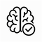 AI-powered accuracy icon showing a brain with checkmark